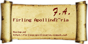 Firling Apollinária névjegykártya